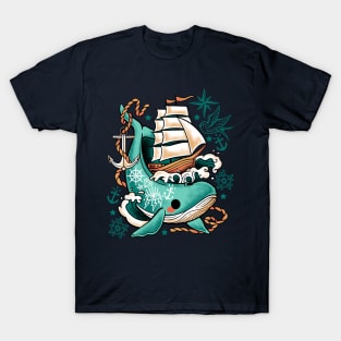 Whale ship tattoo T-Shirt